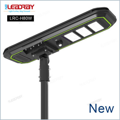 80W Modular All In One Solar Street Light 230Lm/W High Lumen PIR Motion Sensor MPPT LiFePO4 Battery